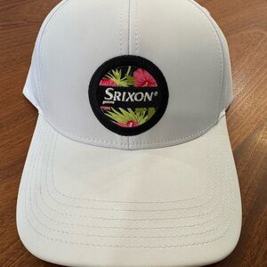 SRIXON White Snapback with Pink and Green Floral Design - golf hat BRAND NEW